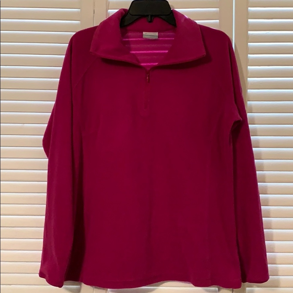 Fuchsia Columbia zip collar pullover
